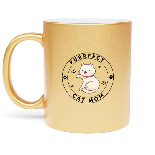 The Best Cat Mom In The Whole Wide World Metallic Mugs