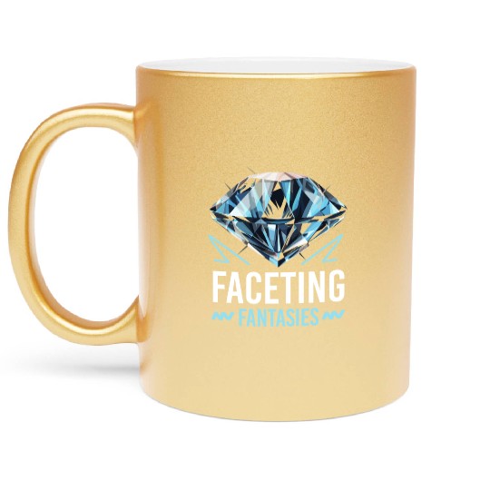 Lapidary Artist Gemstone Stone Collecting Stone Metallic Mugs