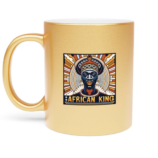African King Gift For Afrocentric Lovers Metallic Mugs