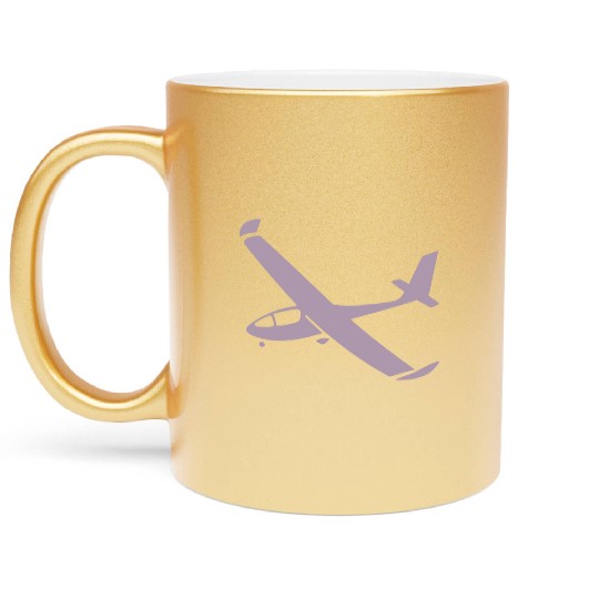 Minimalist Aircraft Silhouettes - Elegant Aviation Metallic Mugs