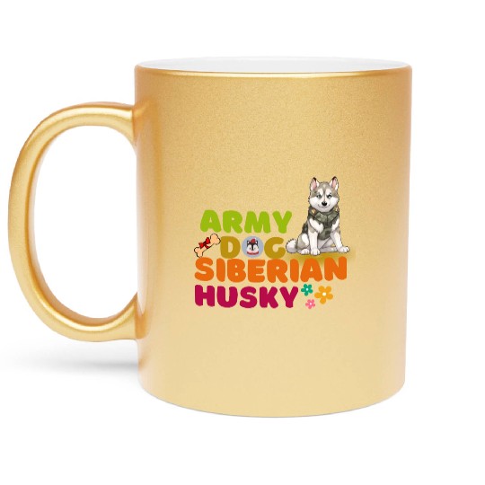Siberian Husky Dog Husky Dog Lovers Metallic Mugs