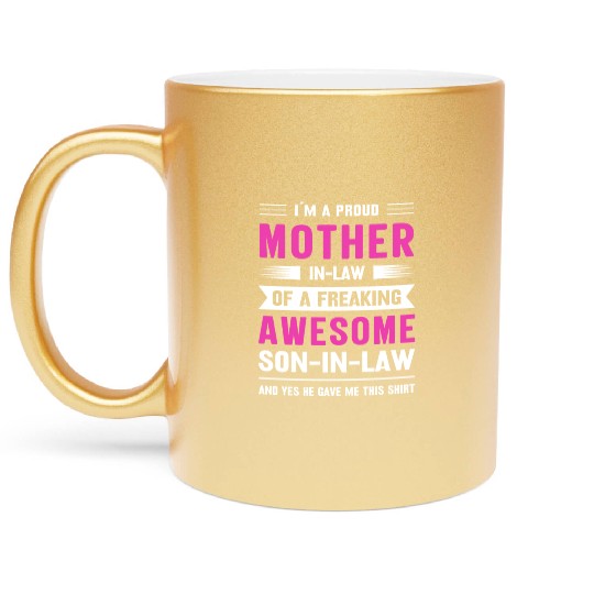 Mothers day mom son-in-law Metallic Mugs