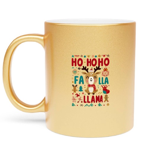 ho ho ho reindeer Metallic Mugs
