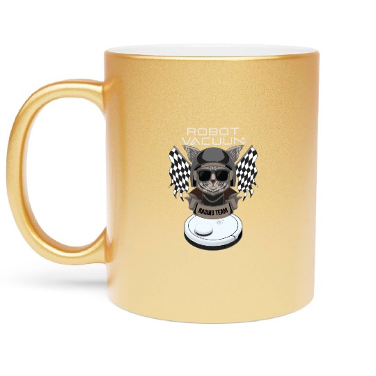Robot Vacuum Cleaner Racing Team Robot Metallic Mugs