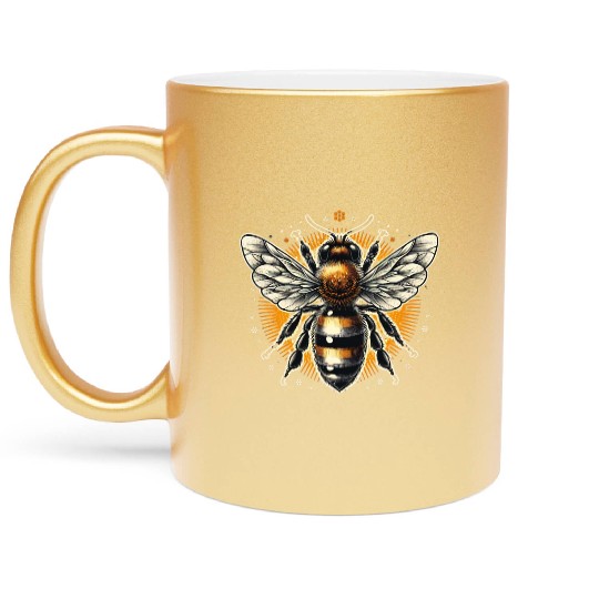 Bee Lover's Delight Positivity-Infused Gift Bee Metallic Mugs
