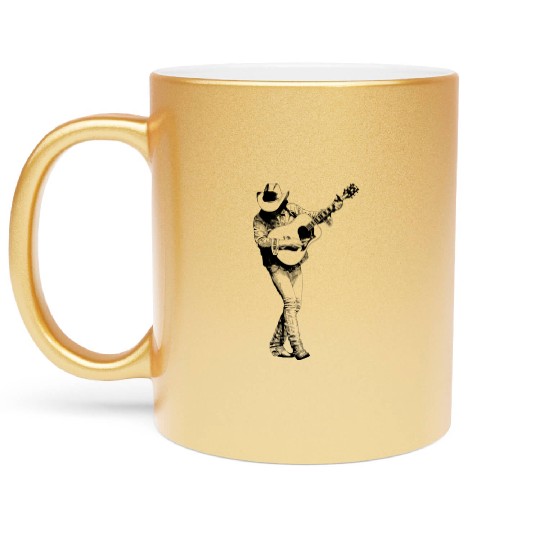 Dwight Yoakam Playing Guitar Metallic Mugs
