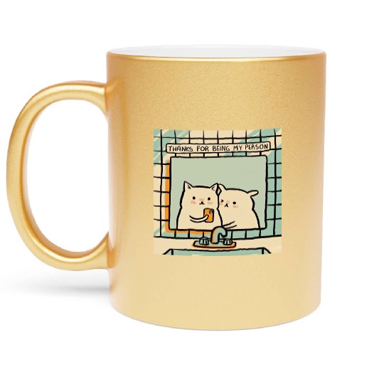 Thanks For Being My Person Lover Couple Love Cute Metallic Mugs