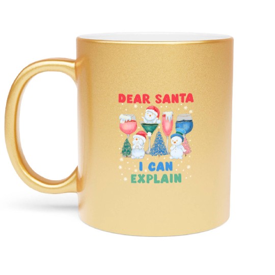 Schneemann Dear Santa I can Explain Funny Metallic Mugs