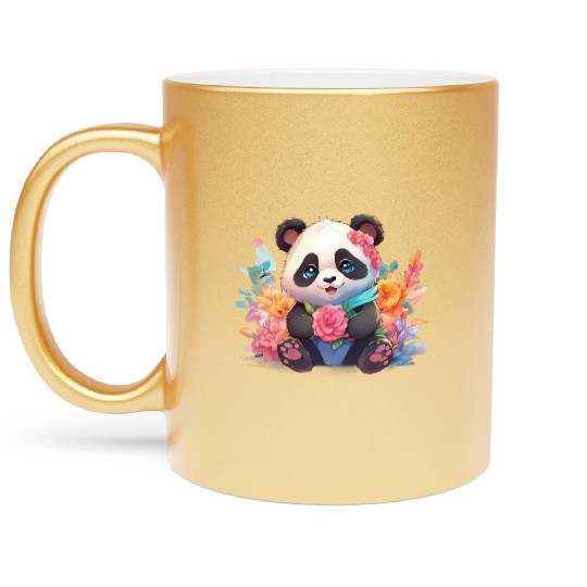 Bamboo Bliss Baby Panda Metallic Mugs