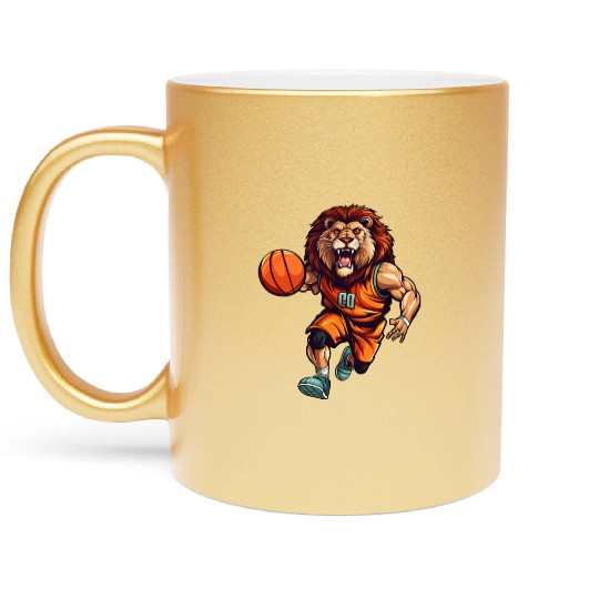 Basketball lion Metallic Mugs