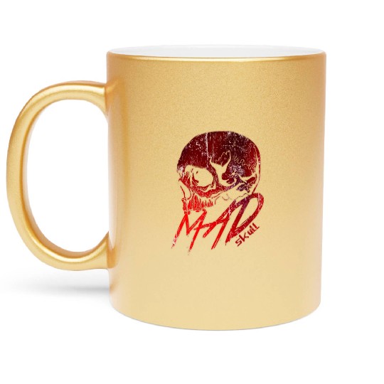 Red Skull with Lightning Graffiti Metallic Mugs