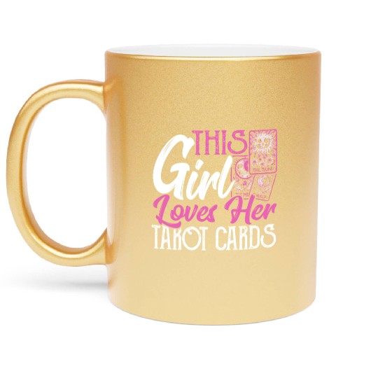 This Girl Loves Her Tarot Cards Tarot Card Reading Metallic Mugs