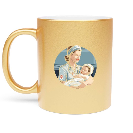 Registered Nurse Medical Medicine Neonatal Nurse Metallic Mugs