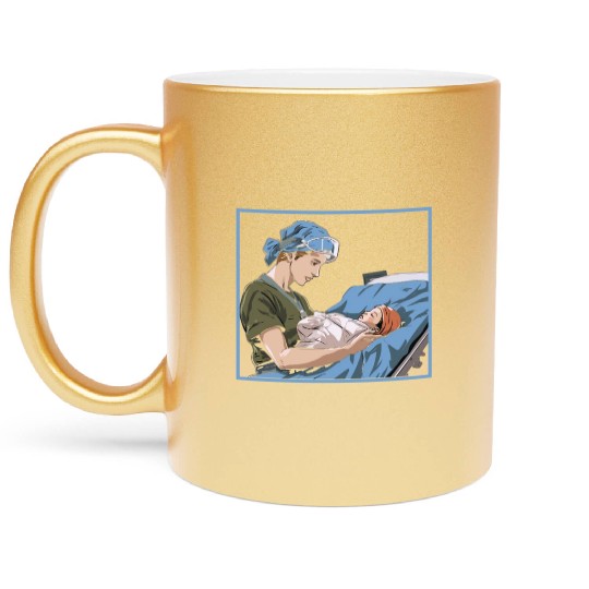Registered Nurse Medical Medicine Neonatal Nurse Metallic Mugs
