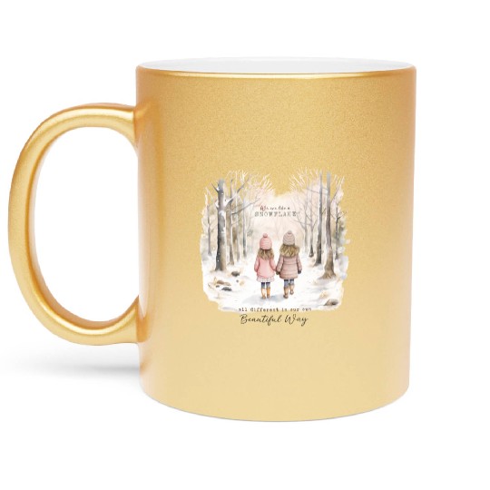 Cute Kids In Winter Wonderland Metallic Mugs