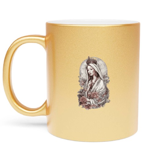 Blessed Virgin Mary Metallic Mugs