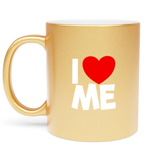 I Love Me Red Heart Self Love Affirmation Metallic Mugs