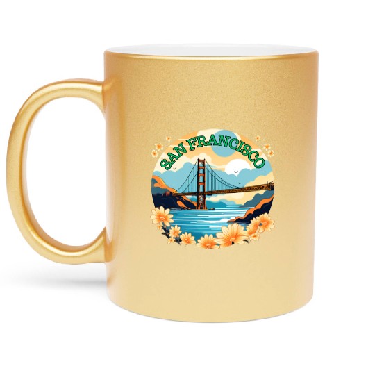 Golden Gate Bridge - San Francisco Metallic Mugs