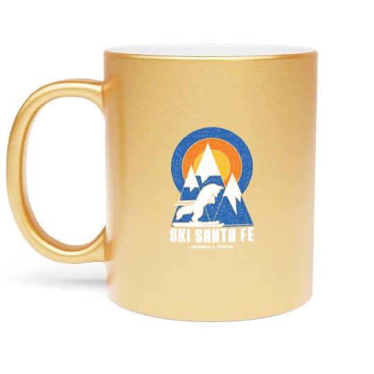 Retro Ski Santa Fe White Fox Metallic Mugs