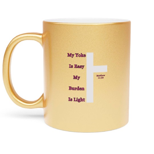 Matthew 11:30 Hope and Strength | Christian Gifts Metallic Mugs