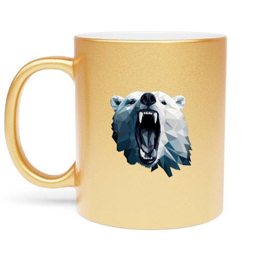 Geometric Style Polar Bear Metallic Mugs