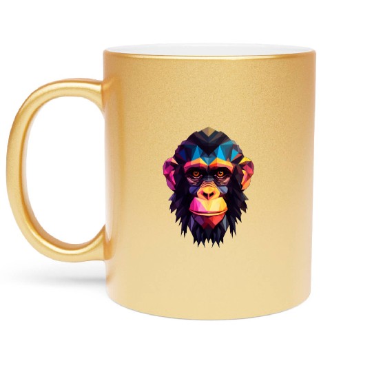 Geometric Style Chimpanzee Metallic Mugs