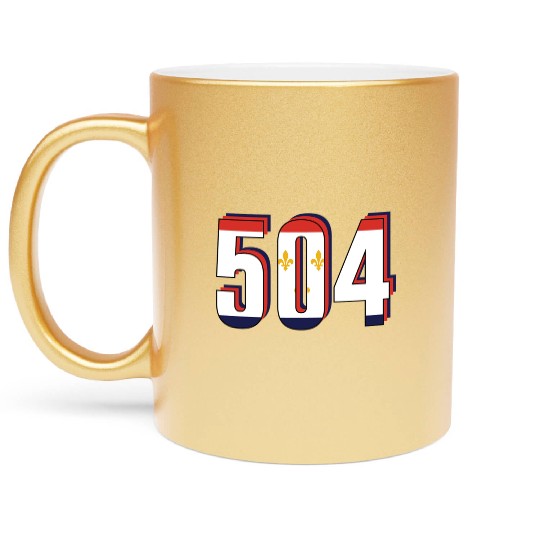 504 Area Code New Orleans Louisiana Map Number Metallic Mugs