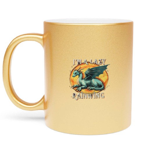 Chill Vibes Only: Lazy RainWing's Wings of Fire Metallic Mugs
