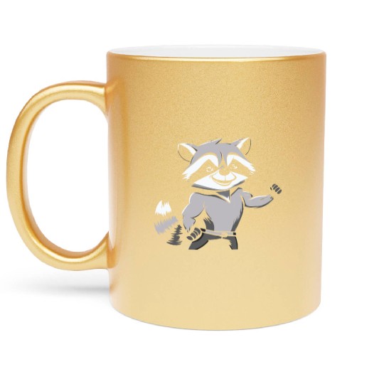 Workout Gym Racoon Metallic Mugs