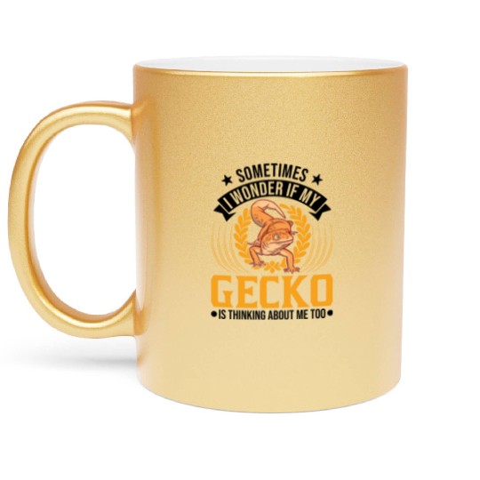 Gecko Gift Leopard Metallic Mugs