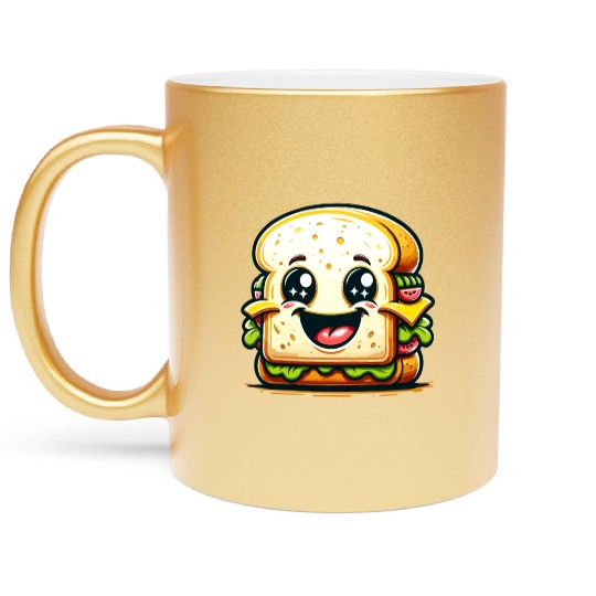Laughing Sandwich – Lunchtime laughter Metallic Mugs