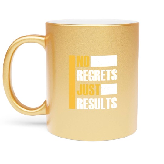 No Regrets Just Results distress grunge typography Metallic Mugs