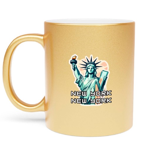 New York - Statue of Liberty Metallic Mugs