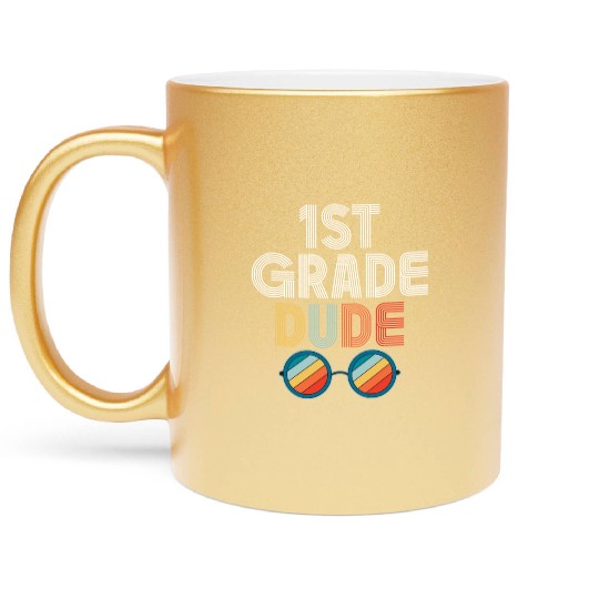 Kindergarten Teacher Funny Student 1st Graduation Metallic Mugs
