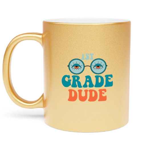 Kindergarten Teacher Funny Student 1st Graduation Metallic Mugs