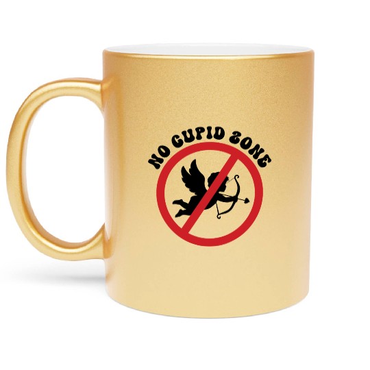 No Cupid Zone Metallic Mugs