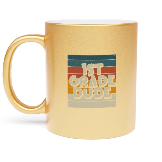 Kindergarten Teacher Funny Student 1st Graduation Metallic Mugs