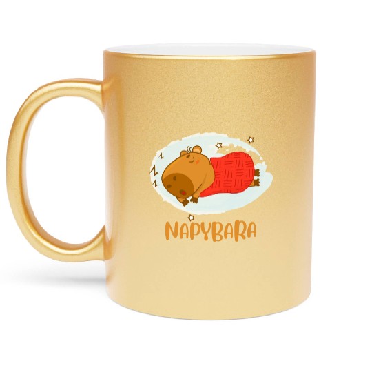 Sleepy Capybara Metallic Mugs