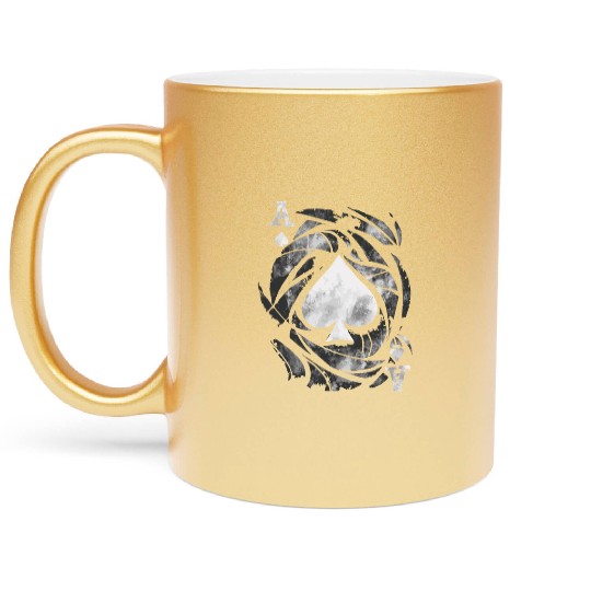 Grunge Ace of Spades Metallic Mugs