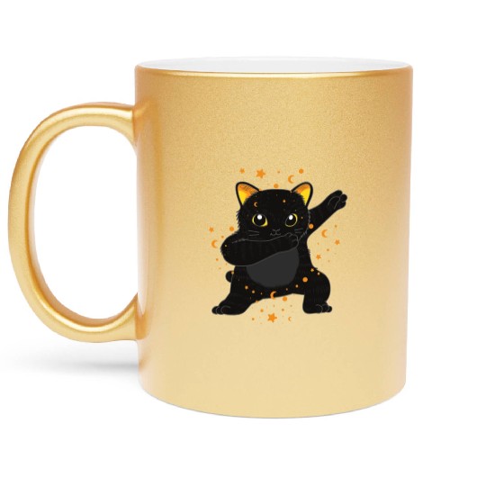kawaii cat anime japanese retro Metallic Mugs