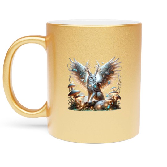 Mystic Owl of the Enchanted Forest Metallic Mugs