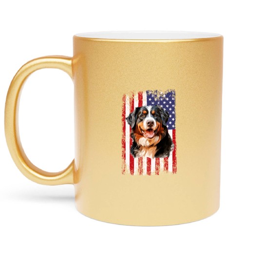 bernese mountain dog Metallic Mugs