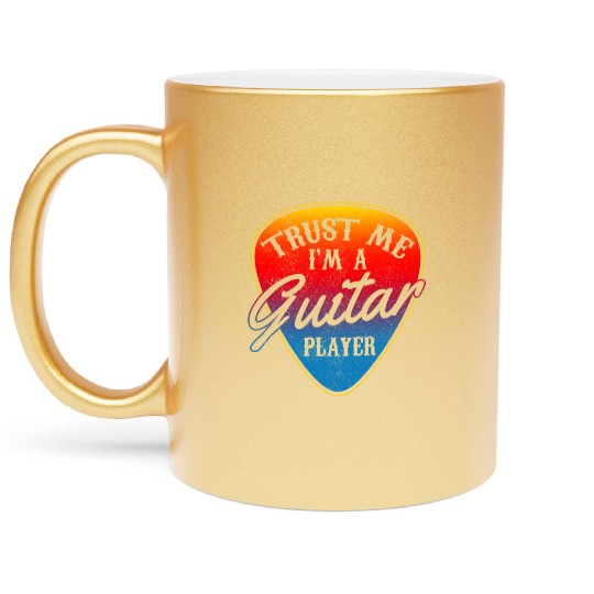 Guitar Player Gift Vintage Guitarist Metallic Mugs