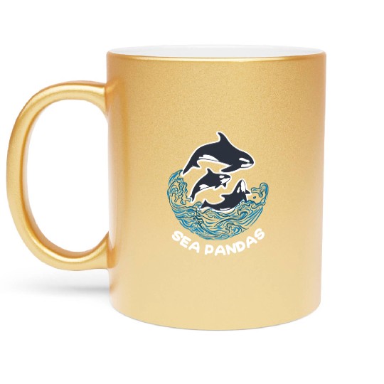 Sea Panda Orca Wild Panda Bamboo Metallic Mugs