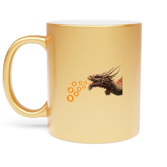 Bitcoin dragon Metallic Mugs