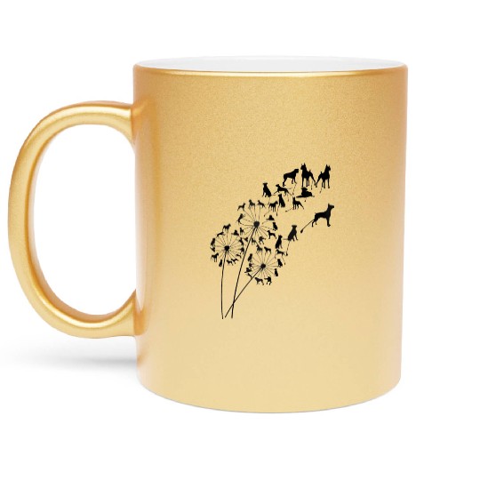 Great Dandelion Flowers for Dog Lovers Metallic Mugs