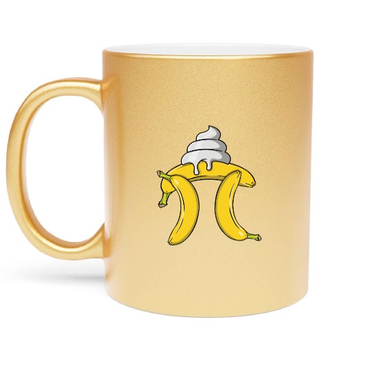 Banana Cream Pie Pi Day Math Equations Metallic Mugs