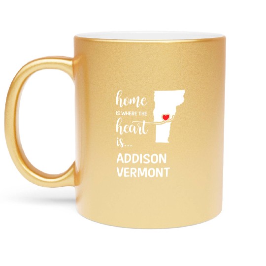 Addison County Vermont Is Where My Heart Is Gift Metallic Mugs
