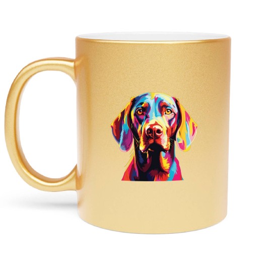 Watercolor Colorful Vizsla Metallic Mugs