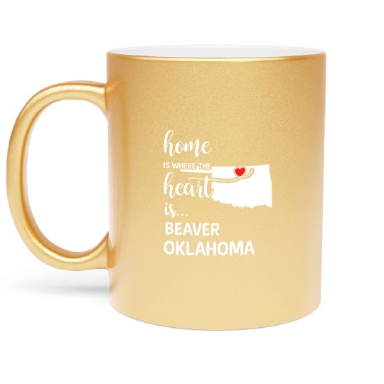 Beaver County Oklahoma Is Where My Heart Is Gift Metallic Mugs